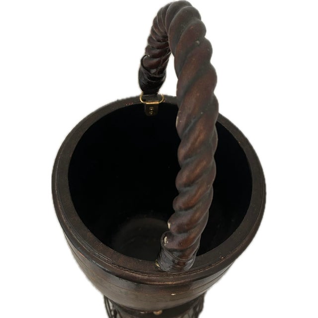 1970s 1970s Maitland Smith Leather Fire Bucket For Sale - Image 5 of 8