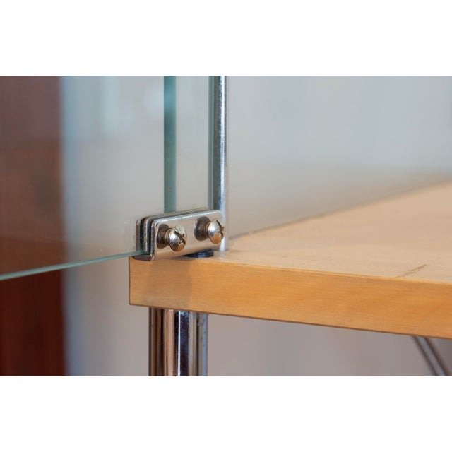 Pair of Mid-Century Modern Glass and Blond Wood Display Cases For Sale - Image 10 of 14