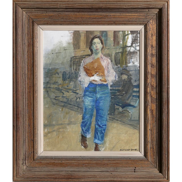 Artist: Raphael Soyer, American (1899 - 1987) Title: Woman on Street Year: circa 1960 Medium: Oil on Canvas, signed l.r....