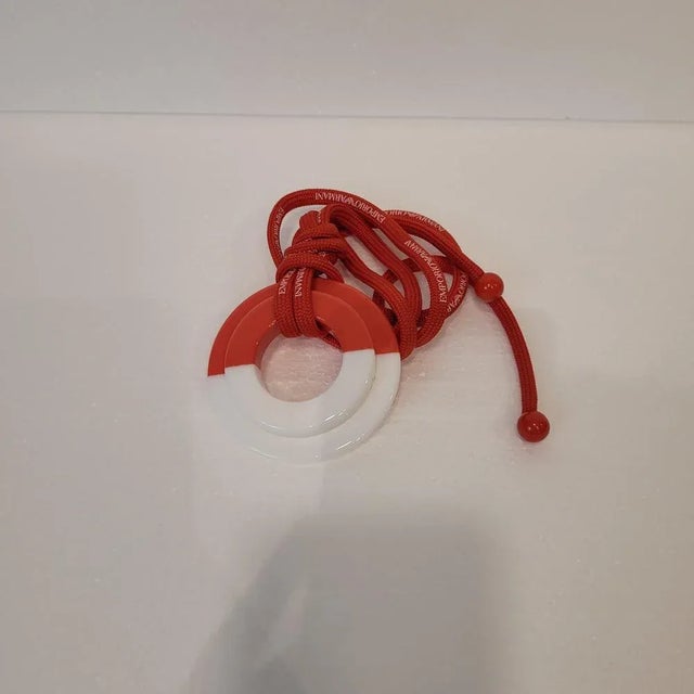 White and Red Necklace from Emporio Armani, Italy For Sale - Image 18 of 18