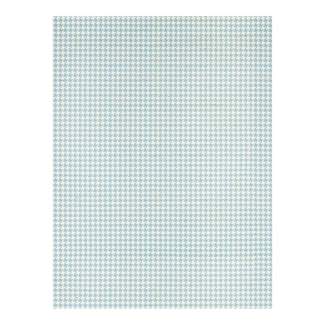 The House of Scalamandré Houndstooth Sisal Wallpaper, Sky For Sale