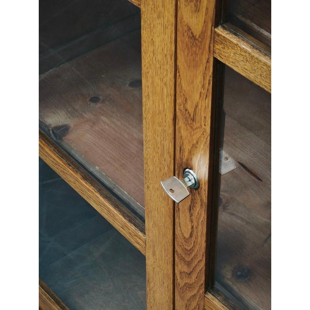 Czech Oak Glass Bookcase from a Baťa Factory, 1930s For Sale - Image 9 of 18