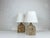 Danish Mid-Century stoneware table lamps of the 1970s by Haico Nitzsche. Sculptural lamps in earthy colored stoneware. The...