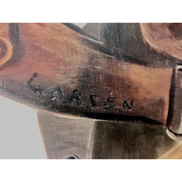 Textile A Mid 20th-Century American Cowboy Prepares for a Ride For Sale - Image 7 of 9