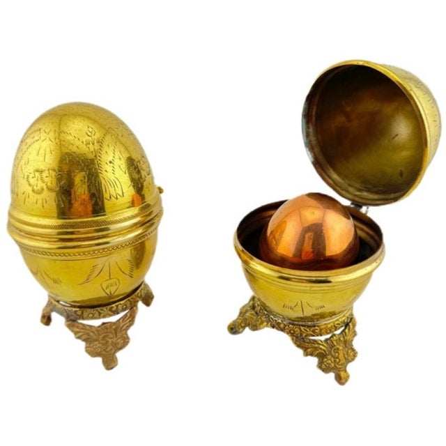 Vintage Brass Egg Boxes - Set of 3 For Sale - Image 10 of 10