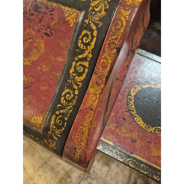 Antique French Red Leather Clad Desk For Sale - Image 9 of 9