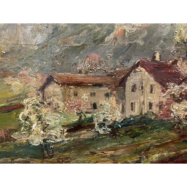 Carlo Aimetti, Mountain Landscape, 20th Century, Oil on Panel, Framed For Sale - Image 3 of 7