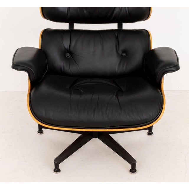 Black Eames for Herman Miller Lounge Chair and Ottoman For Sale - Image 8 of 14