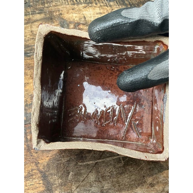 Vintage Aboriginal Studio Pottery Lidded Floral Box For Sale - Image 12 of 12