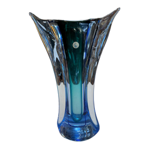Murano Sommerso Blue and Teal Art Glass Vase, Italy, Mid-Century