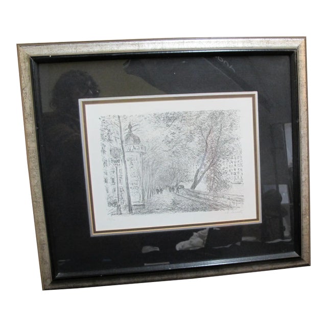 Michele Cascella Italy Limited Edition Signed Framed City Landscape Etching For Sale
