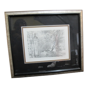 Michele Cascella Italy Limited Edition Signed Framed City Landscape Etching
