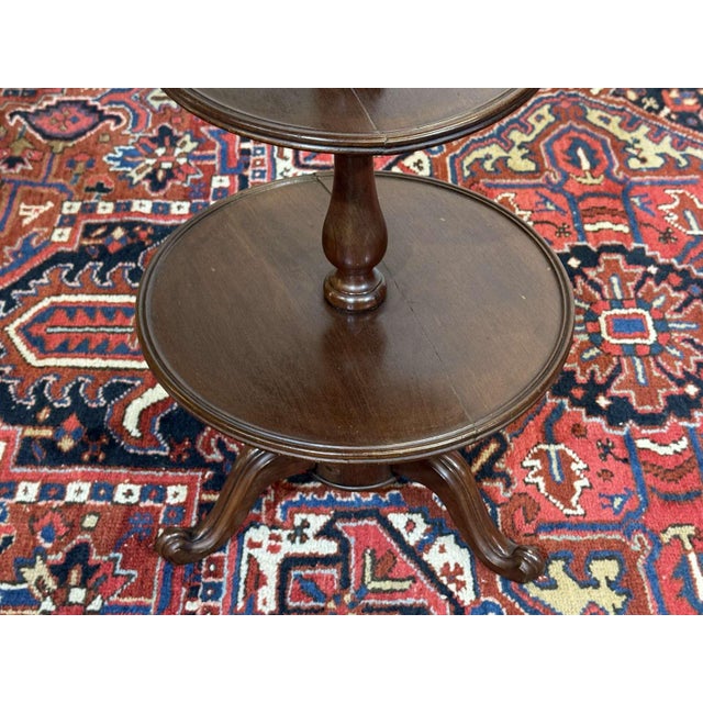 19th Century Three-Tiered Mahogany Side Table For Sale - Image 4 of 11