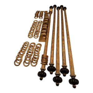 5 Wood Fluted Drapery Rods in Dreamy Gold Finish From Menagerie Collection by TMS