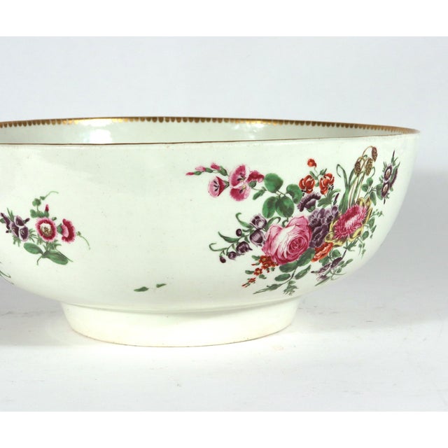 18th-Century First Period Worcester Porcelain Botanical Punch Bowl For Sale - Image 11 of 18