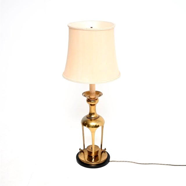 Large Vintage Brass Table Lamp, 1960s For Sale - Image 4 of 10
