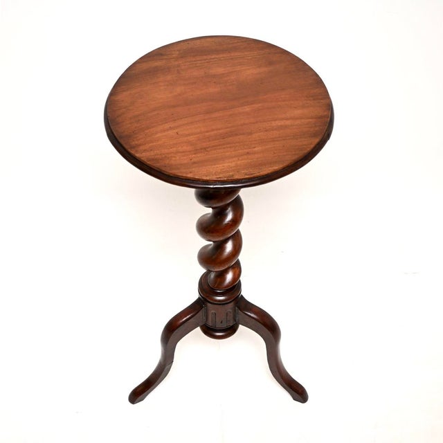 Antique Victorian Barley Twist Occasional Table, 1850 For Sale - Image 3 of 10