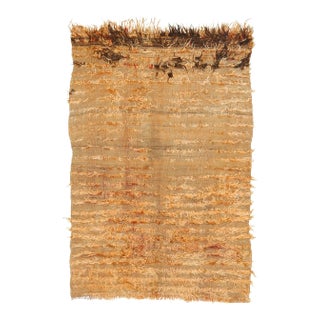 Vintage Turkish Hand-Knotted Wool Cotton Orange Kilim Area Rug For Sale