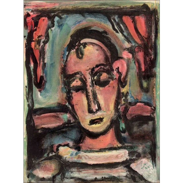 Contemporary 1939 Georges Rouault Lithograph Head of Girl Verve For Sale - Image 3 of 3