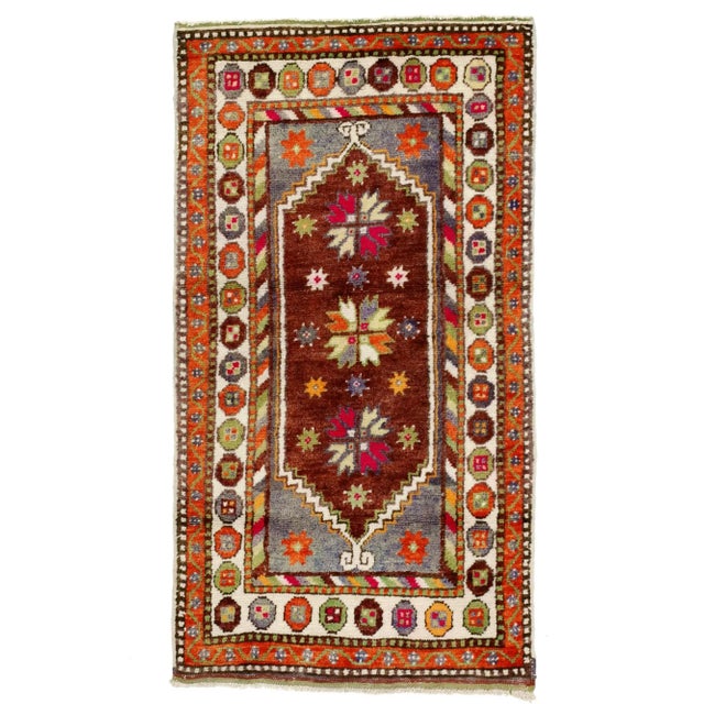 Colorful Vintage Turkish Oushak Rug - 02'06 X 04'06 For Sale In Dallas - Image 6 of 7