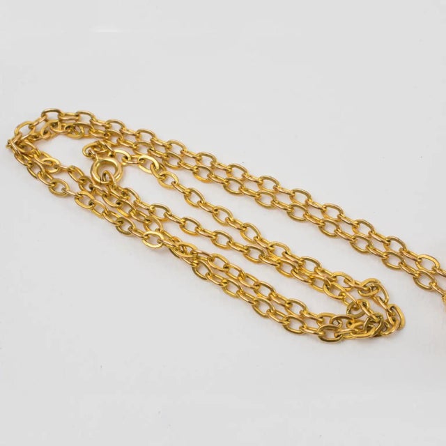 Christian Lacroix Christian Lacroix Gilt Metal Lace Pendant Chain Necklace For Sale - Image 4 of 11