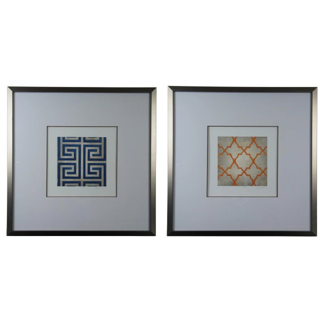 Trellis & Surya Greek Key Modern Geometric Signed & Numbered Graphic Art Prints - Set of 2 For Sale - Image 12 of 12