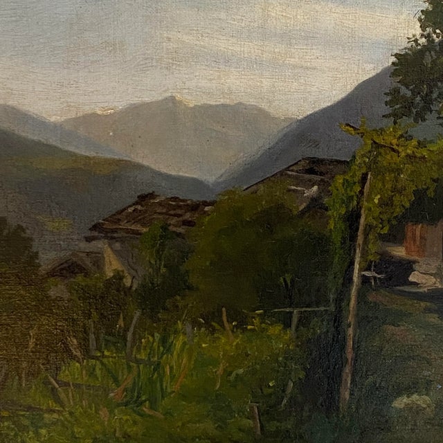 Late 19th Century Continental Italian Village Oil Painting, Framed For Sale In Philadelphia - Image 6 of 7