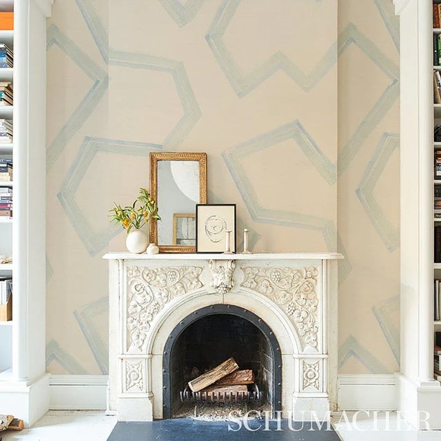 Schumacher Sample - Schumacher Enzo Sisal Wallpaper in Blue For Sale - Image 4 of 5