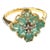 Bochic “Orient” Diamond & Emerald Vintage Cluster Ring Set in 18k & Silver Size 7.5 For Sale