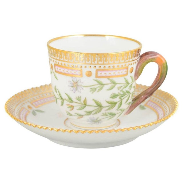 1960s Flora Danica Demitasse Cup with Saucer in Porcelain from Royal Copenhagen, 1960s, Set of 2 For Sale - Image 5 of 5