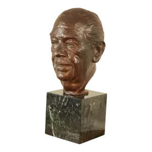 Lawrence Ludtke 1980's Bronze Male Bust Portrait