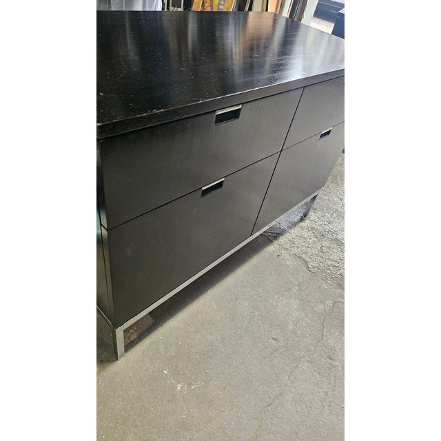 Florence Knoll 2-Position 4-Drawer Wood Credenza in Black For Sale In New York - Image 6 of 6