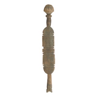 Vintage Berber Hand-Carved Wooden Tent Peg Wall Sculpture For Sale