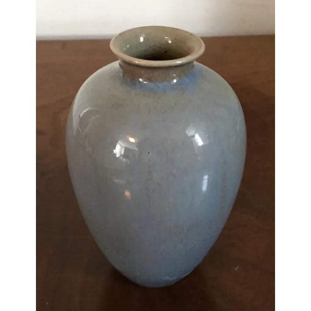 Chinese 19th Century Chinese Monochrome Porcelain Vase with Gray Flambe Glaze For Sale - Image 3 of 11