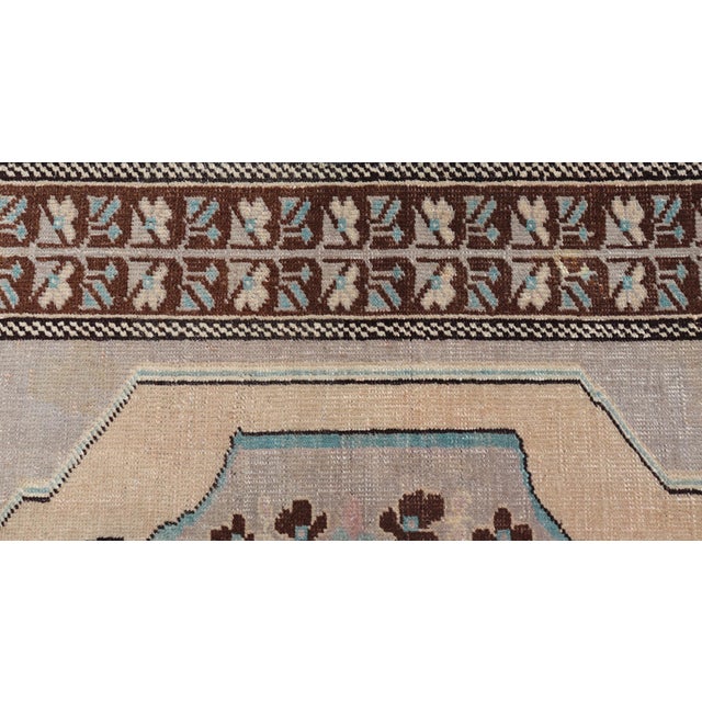 Vintage Turkish Medallion Oushak Area Rug in Gray, Taupe, Brown and Cream For Sale In Atlanta - Image 6 of 13