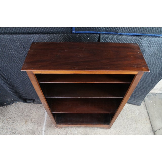 Early 20th Century Antique Mahogany Lawyer Library Office Bookshelf Bookcase Console 53" For Sale - Image 5 of 12