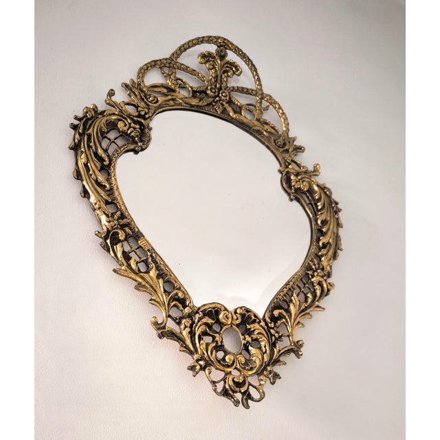 French Rococo Louis XV-style Bronze Mirror For Sale - Image 3 of 13