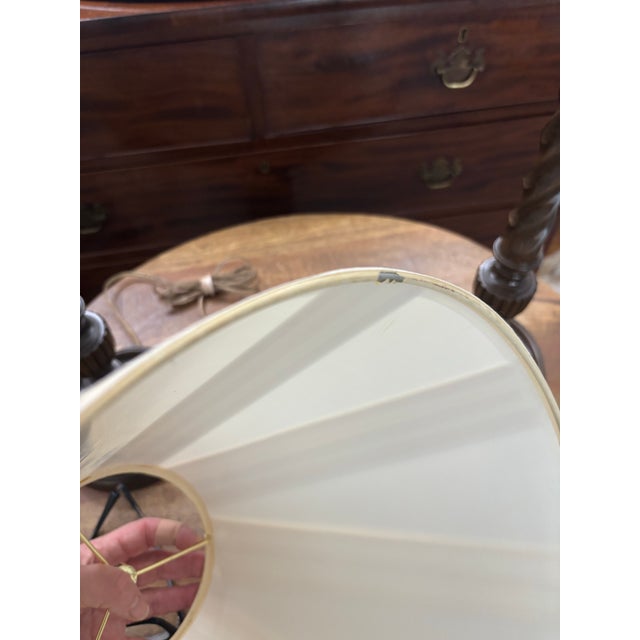 Mid Twentieth Century Extra Tall Barley Twist Buffet Lamps - a Pair For Sale - Image 10 of 11