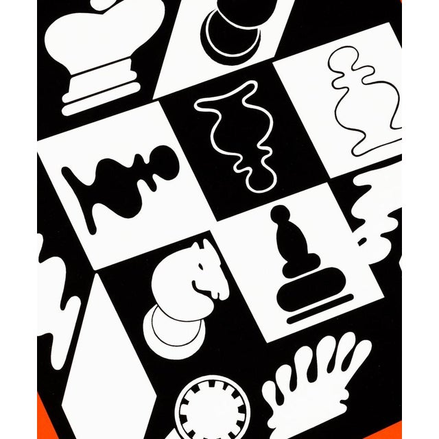 Jeu d'Echecs Rouge Poster after Victor Vasarely For Sale - Image 3 of 6