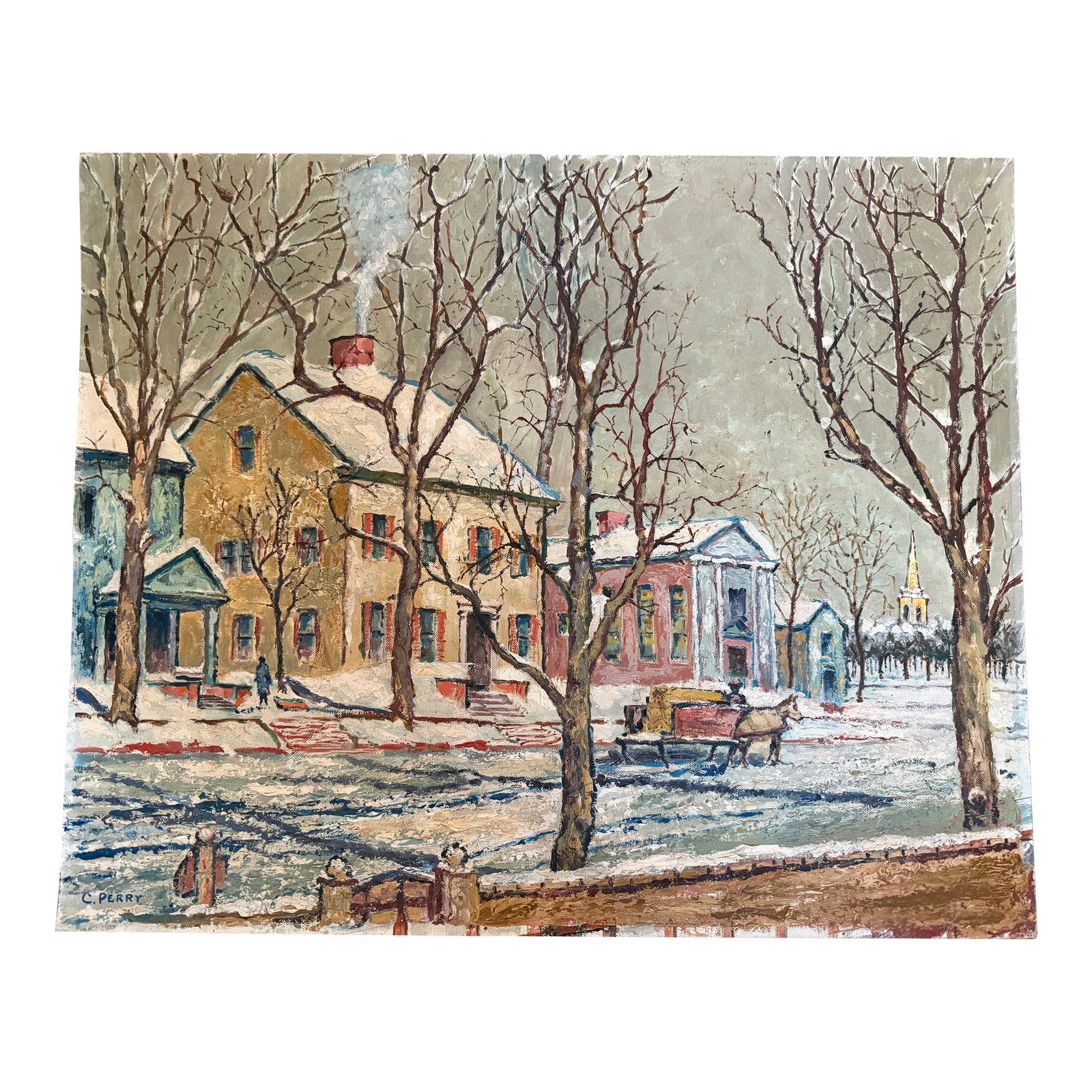 Vintage Original Oil on Board Painting, 