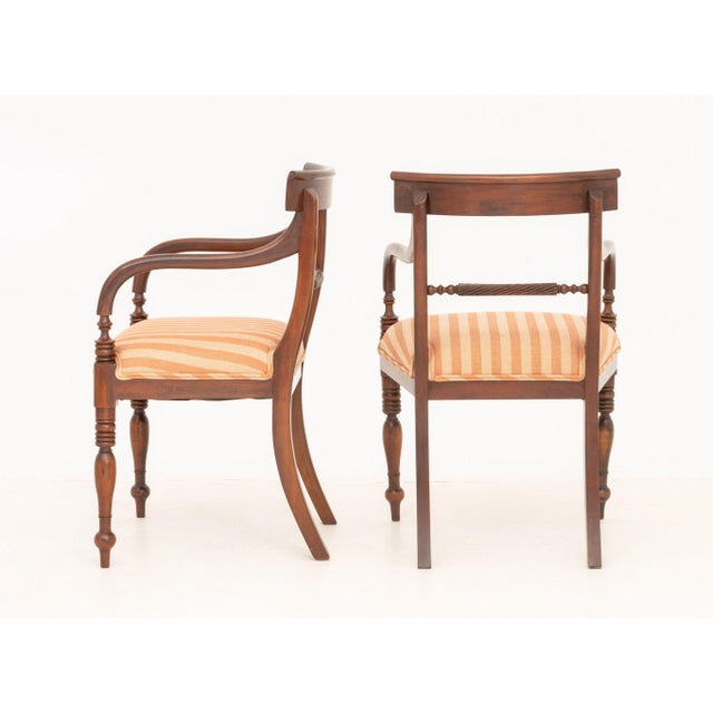 Pair of Regency Style Mahogany Armchairs For Sale In New York - Image 6 of 6