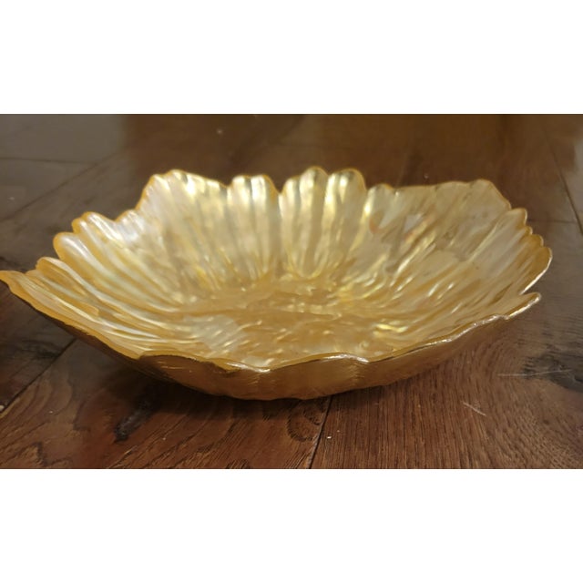 VIETRI Vietri Gold Floral Glass Bowl For Sale - Image 4 of 4