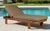 Eclipse Outdoor Solid Teak Wood Sun Lounger - Light Brown Fabric For Sale - Image 9 of 9