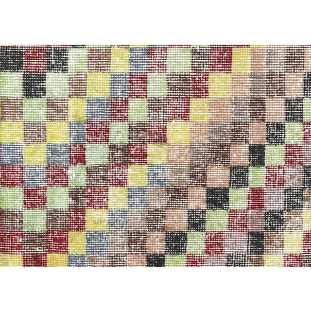 This Vintage Turkish Mid-Century-Modern Rug is hand woven with wool on a cotton foundation in the Sparta region of Western...