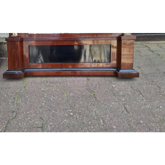 Antique North German Empire Mirror in Mahogany and Ebonized Cherry with Bronze Details, 1810s For Sale - Image 6 of 9