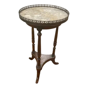 Marble Brass Gallery Edge Gueridon Table