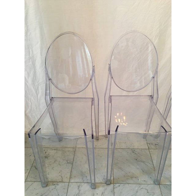 Contemporary Acrylic Stacking Ghost Chairs Set of 4 Chairish