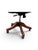 English Swivel Office Chair in Brown Leather and Wood For Sale - Image 3 of 6