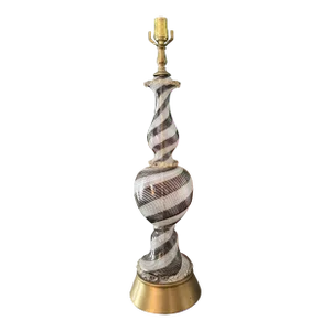 Vintage Black and White Striped Murano Glass Lamp