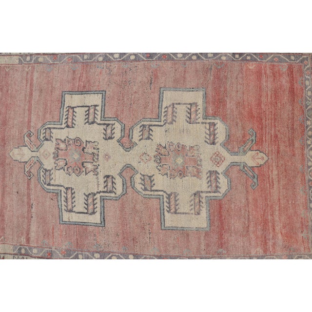 Textile Oushak Vintage Anatolian Wool Carpet For Sale - Image 7 of 9